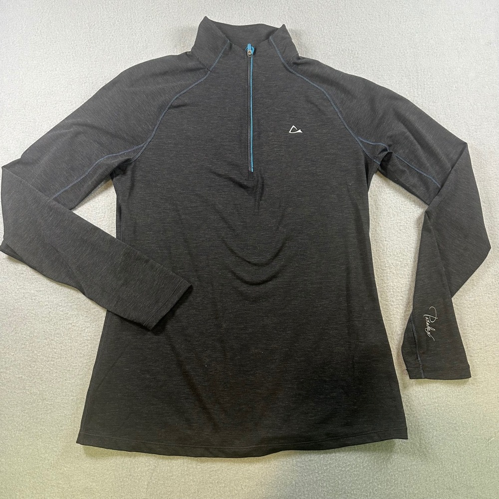 Paradox Womens Merino Blend 1/4 Zip Pullover Top Gray Heather Size M 829312